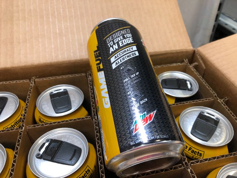 Photo 2 of  12-Pack Mountain Dew Game Fuel Charged Tropical Strike 16 Fl Oz. Cans EXP----05-23-2022