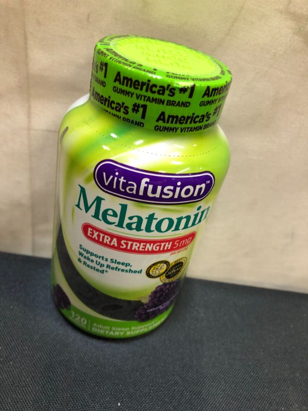 Photo 2 of 1Pack Vitafusion Melatonin Extra Strength Gummies Blackberry 5mg 120 Gummies exp-05-2022
