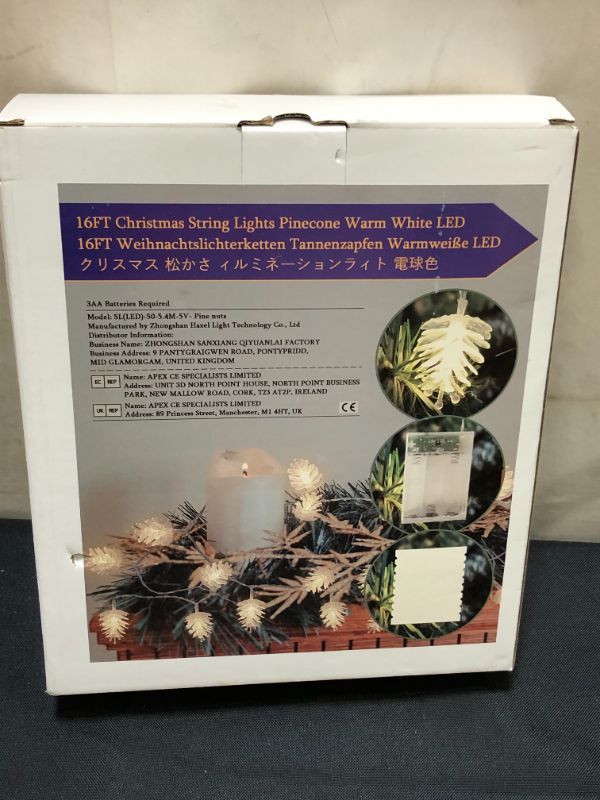 Photo 2 of Christmas Lights Christmas Indoor Decorations Pinecone String Lights with 50 Warm White LEDs Battery Operated
