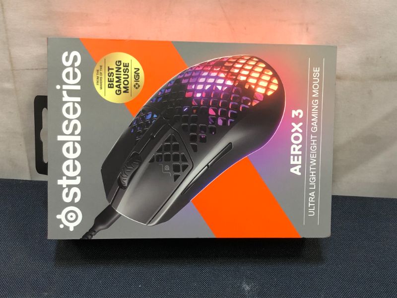 Photo 4 of SteelSeries - Aerox 3 Wired Optical Gaming Mouse with Ultra-lightweight Design - Black**BRAND NEW FACTORY SEALED**
