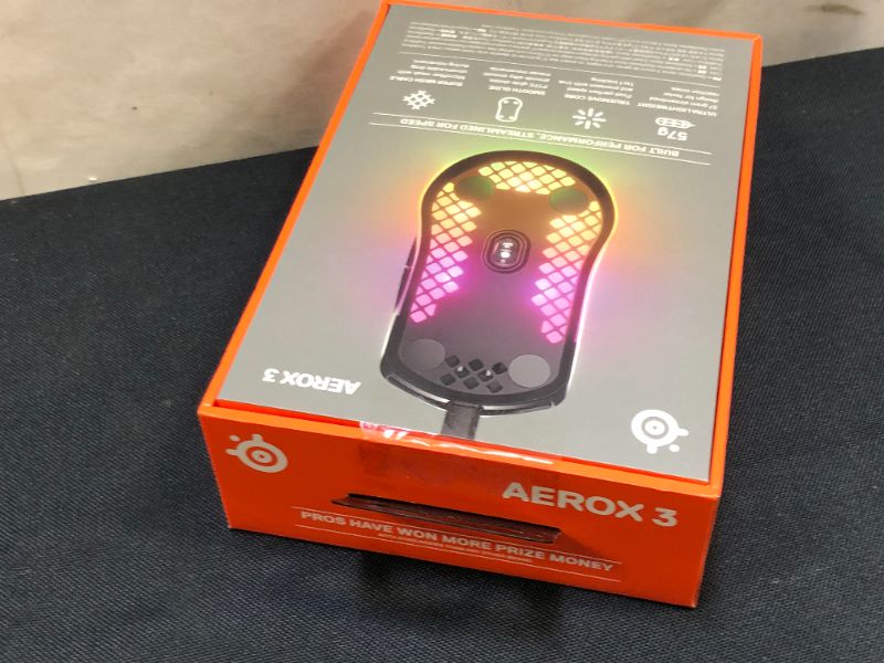 Photo 2 of SteelSeries - Aerox 3 Wired Optical Gaming Mouse with Ultra-lightweight Design - Black**BRAND NEW FACTORY SEALED**
