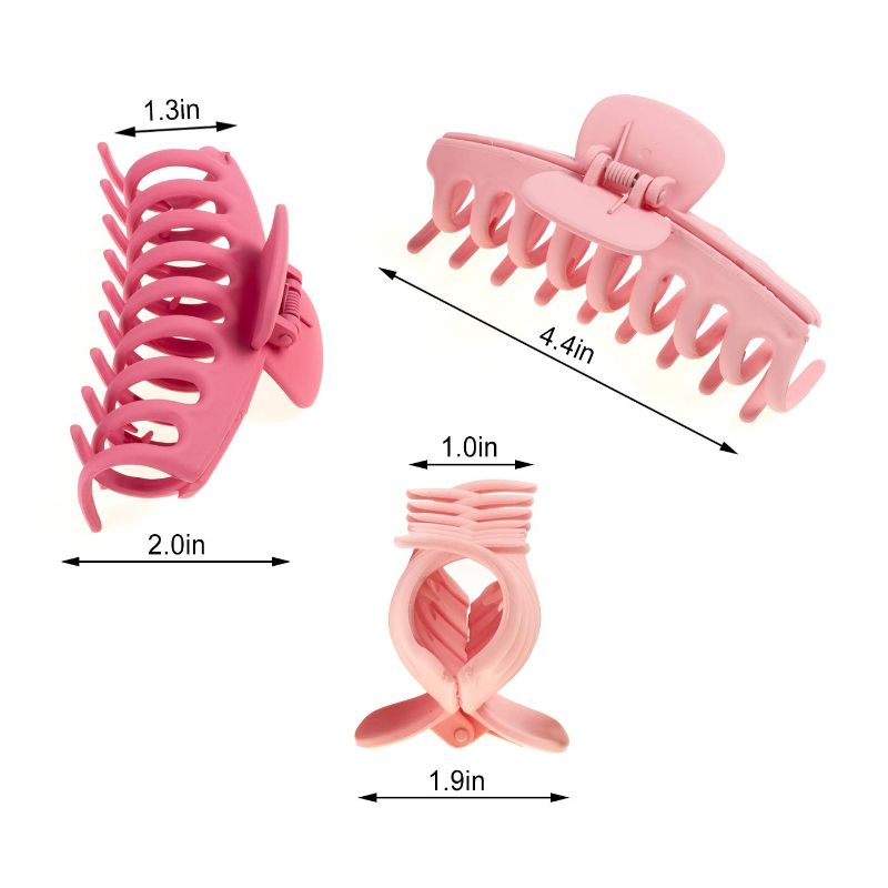 Photo 1 of 2 pack - 4 Colors Large Hair Claw Clips 4.4 Inch Matte Nonslip Big Claw Clips For Women Thin Thick Hair, 90’s Strong Hold Hair Jaw Clips Hair Accessories