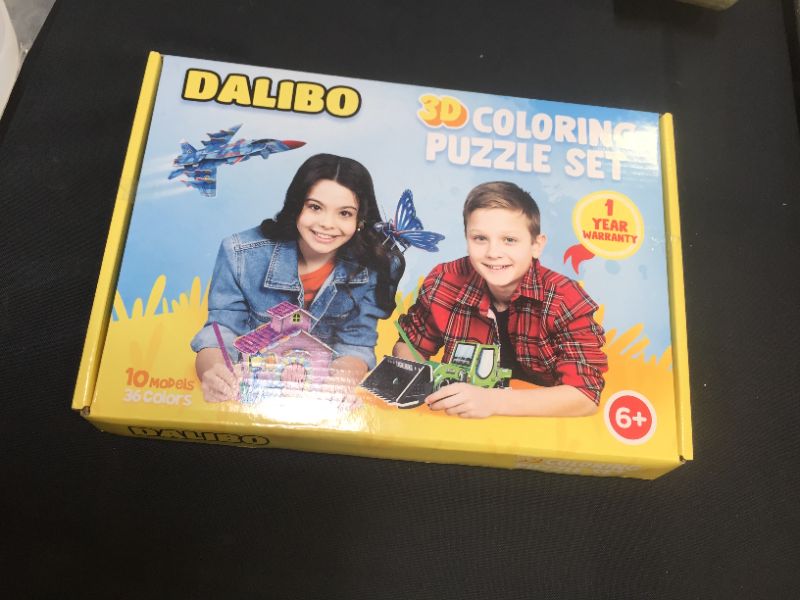 Photo 2 of DALIBO 3D Coloring Puzzle Set - Arts and Crafts Set with 10 Cool Models, 36 Coloring Pens - Fun & Educational Learning Activity Kit for Boys & Girls - Creative Gift Ideas & Supplies for Kids Age 6+