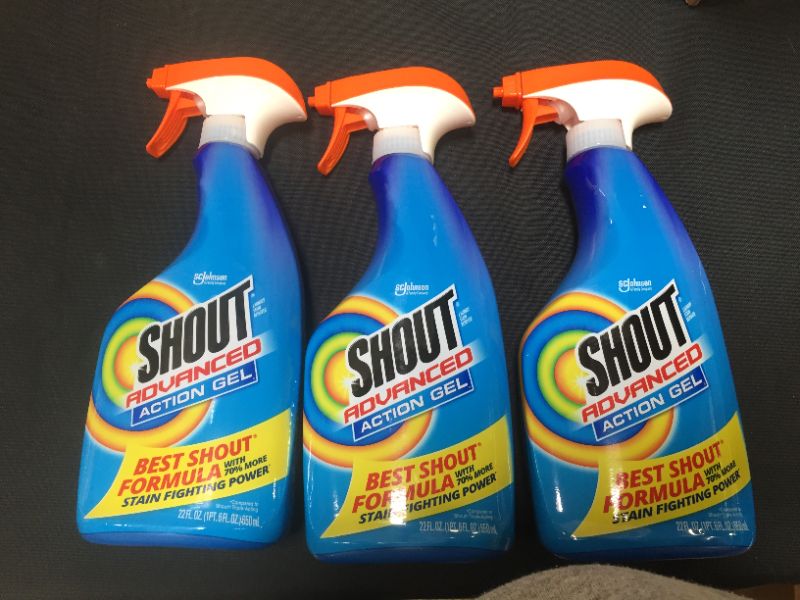 Photo 2 of 3 PACK - Shout Spray and Wash Advanced Action Stain Remover for Clothes, 22 oz

