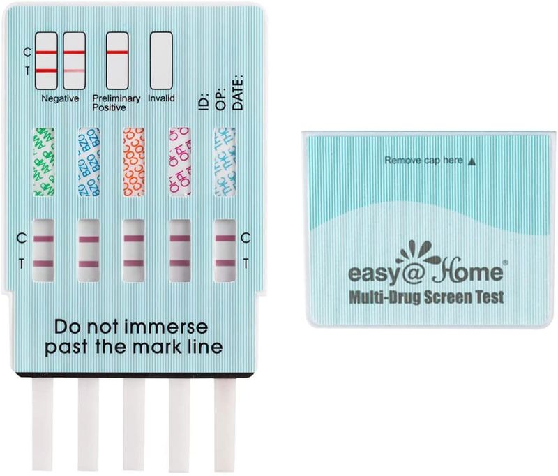 Photo 1 of 5 Pack Easy AT Home 5 Panel Instant Drug Test Kits - Test Marijuana (THC), COC, OPI 2000, AMP, BZO - Urine Dip Drug Testing---- 2 PACK 