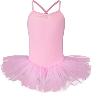 Photo 1 of tanzmuster ® Girls' Ballet Tutu Dress 'Kim' with Rhinestones - Made of Soft and Durable Cotton Blend - 3 Layers of Tulle - Pink