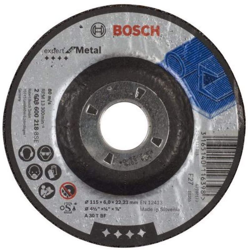 Photo 1 of 2608600218 BOSCH 115 X 6 X 22.23MM Metal Grinding DISC
