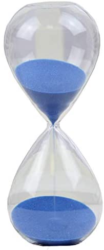 Photo 1 of Graces Dawn Transparent Glass Hourglass Sand Timer 60 Minutes with (Blue)
