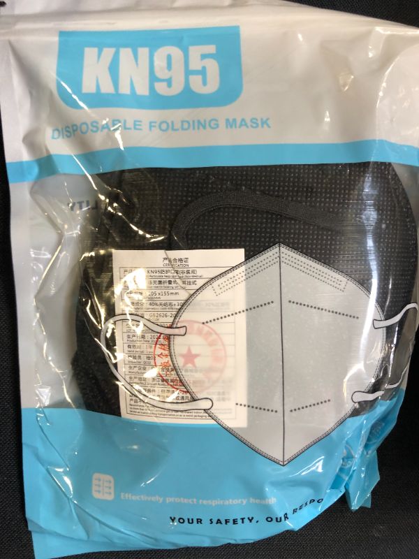 Photo 3 of KN95 Disposable Face Mask Dispoasable Respirator Protection Mask for Men and Women color black count 175 
