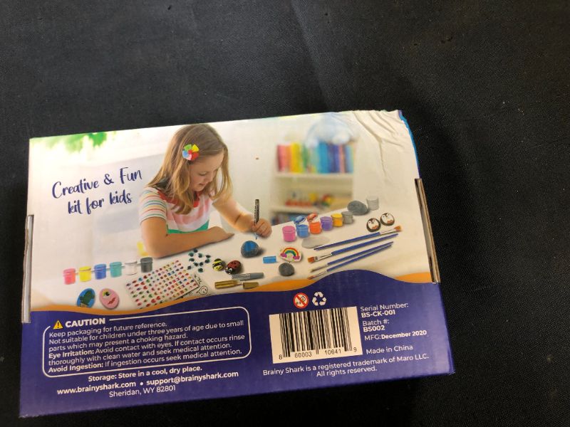 Photo 3 of BRAINYSHARK Kids Premium DIY Rock Painting Craft Kit. Supplies for Painting Rocks. Spark Your Child's Creativity. Create Fun, Lasting Memories

