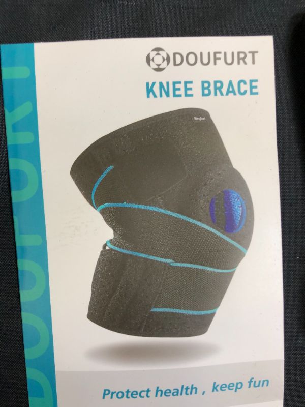 Photo 4 of DOUFURT Knee Brace with Side Stabilizers for Meniscus Tear Knee Pain ACL MCL Injury Recovery Adjustable Knee Support for Men and Women
