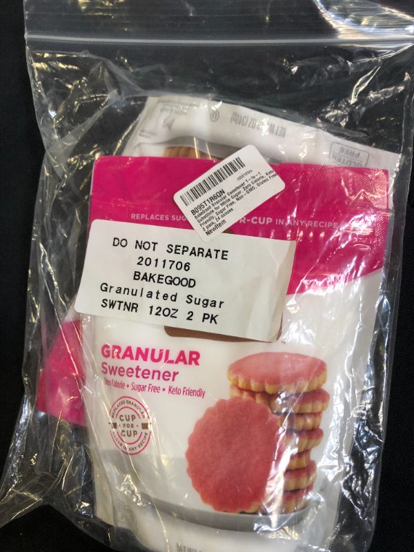 Photo 1 of BakeGood Granular Sweetener 1-to-1 Substitute for White Sugar, Zero Calorie, Keto Friendly, Sugar Free, Non-GMO, Gluten Free, 2 pack, 24 ounces--bb May 2022
