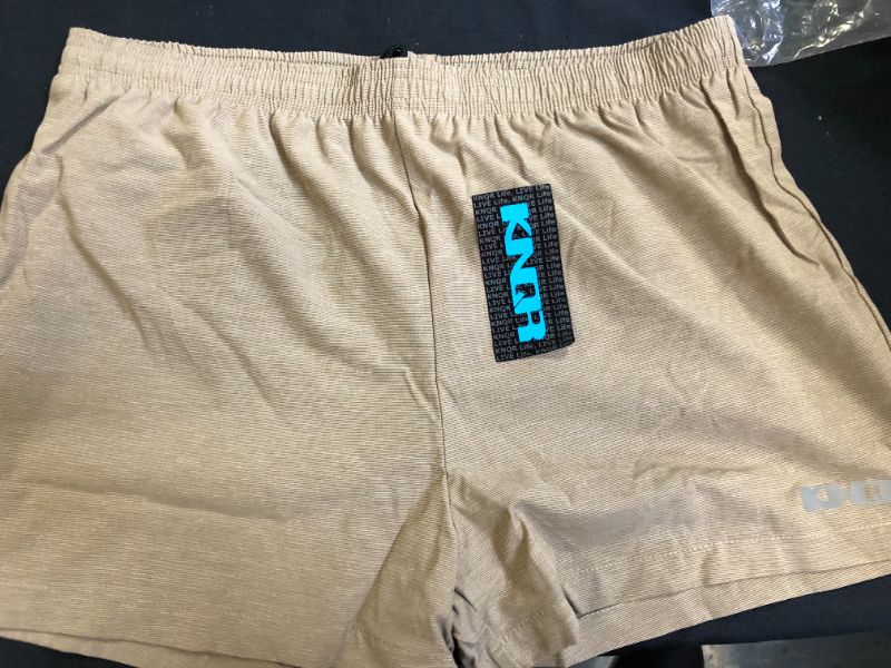 Photo 1 of mens lightweight SWIM shorts color beige brown size extra large --SWIM SHORTS--