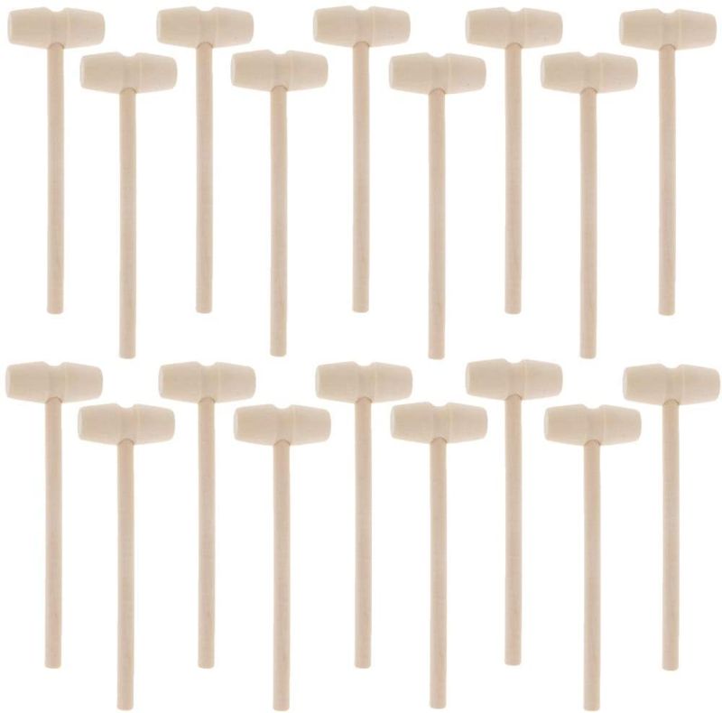 Photo 1 of 20 Pieces Mini Wooden Hammer Mallet, Seafood Shellfish Wood Cracker Lobster Mallets Natural Wood Hammer for Seafood Lobster Tool Craft Jewelry Making--- 2 PACK 