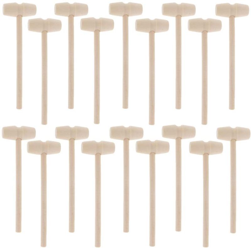 Photo 1 of 20 Pieces Mini Wooden Hammer Mallet, Seafood Shellfish Wood Cracker Lobster Mallets Natural Wood Hammer for Seafood Lobster Tool Craft Jewelry Making-- 2 PACK 