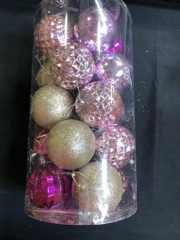 Photo 1 of  Home Christmas Ball Ornaments, 20 Ct Pre-Strung Xmas Tree Decorations, Holiday Hanging Balls Purple 3.15'' for Easter Decoration
