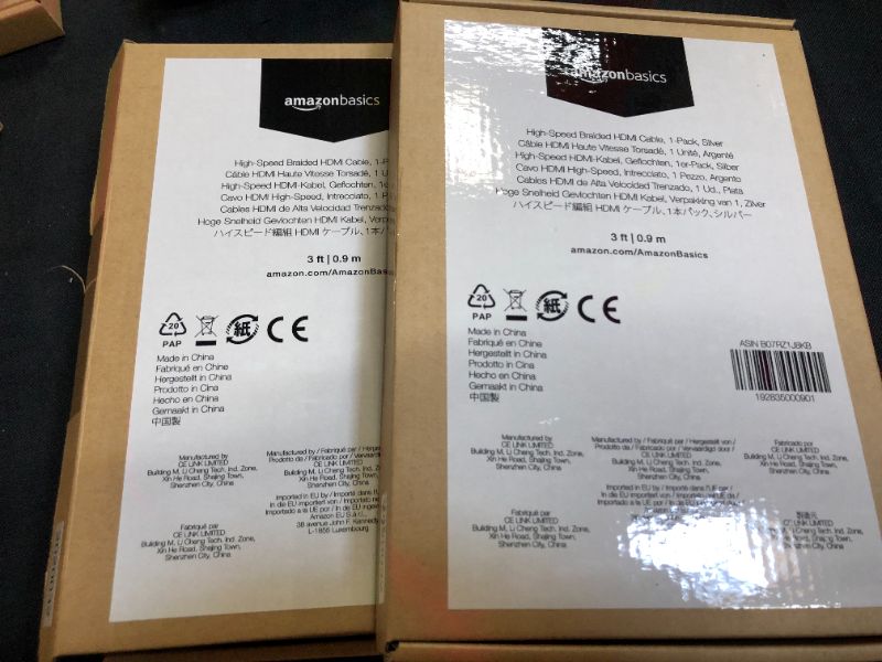 Photo 1 of Amazon Basics 10.2 Gbps High-Speed 4K HDMI Cable with Braided Cord, 3-Foot, Silver 2 pack 