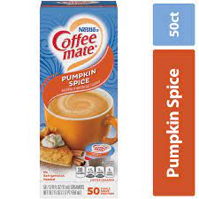Photo 1 of Coffee Mate Pumpkin Spice Coffee Creamer Singles, Gluten Free, 50 Ct, 4 pack--bb April 2022