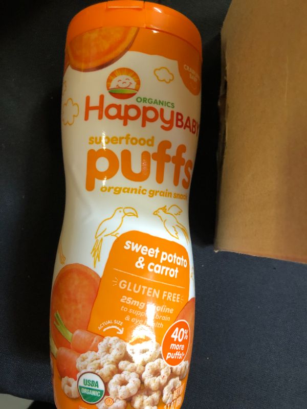 Photo 4 of Happy Baby Organics Superfood Puffs, Variety Pack, 2.1 Ounce, Pack of 6 (Flavors may Vary)--bb Aug 2022 
