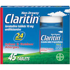 Photo 1 of Claritin 24 Hour Allergy Medicine, Non-Drowsy Prescription Strength Allergy Relief, Loratadine Antihistamine Tablets 45 count---expires Nov 2023
