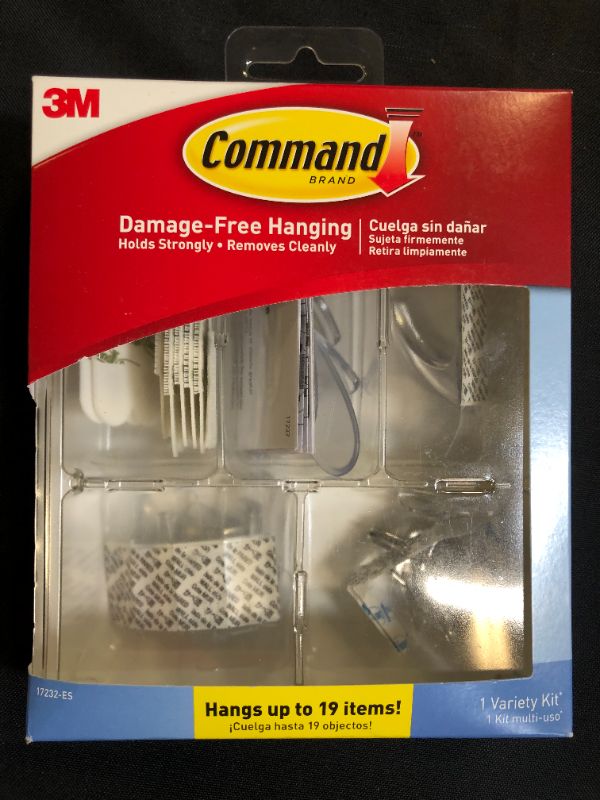 Photo 2 of 3M 243265 Command Damage Free Hanging Hook, Clear - Pack of 53