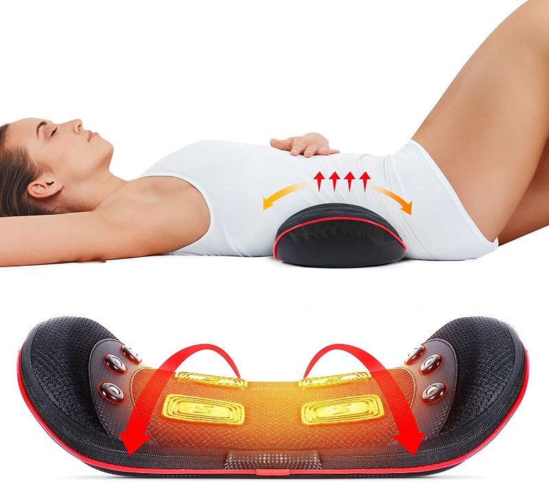 Photo 1 of Lower Back Massager for Low Back Pain Relief, Heated Lumbar Support Back Traction Device with Airbag Traction and Vibration Massage, Waist Stretcher Cushion for Sciatica Pain Relief
