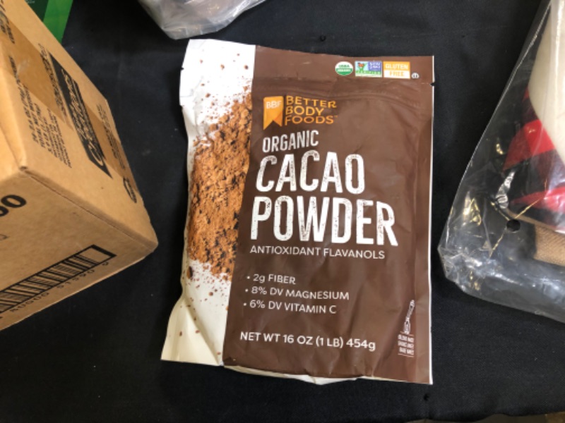 Photo 1 of BetterBody Foods Organic Cacao Powder, Non-GMO, Gluten-Free Superfood, Cocoa, 16 Ounce -- Best Before FEB 22 2023