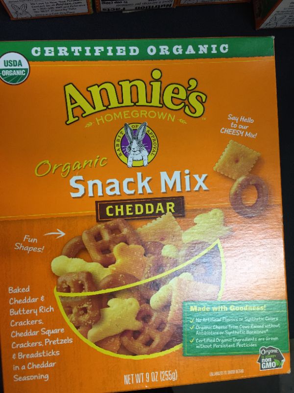 Photo 3 of Annie's Homegrown Organic Snack Mix Cheddar 9 oz 5 pack--bb May 2022
