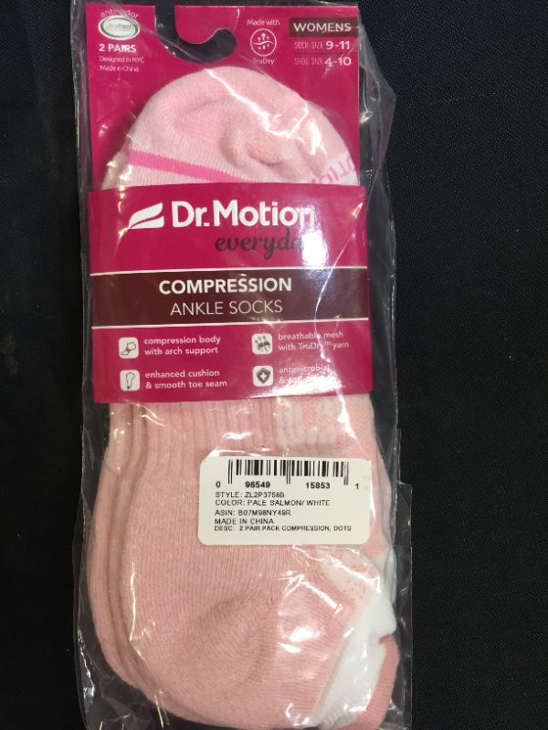 Photo 2 of Women's Dr. Motion 2-Pk. Compression Ankle Socks color pink size 9-11 