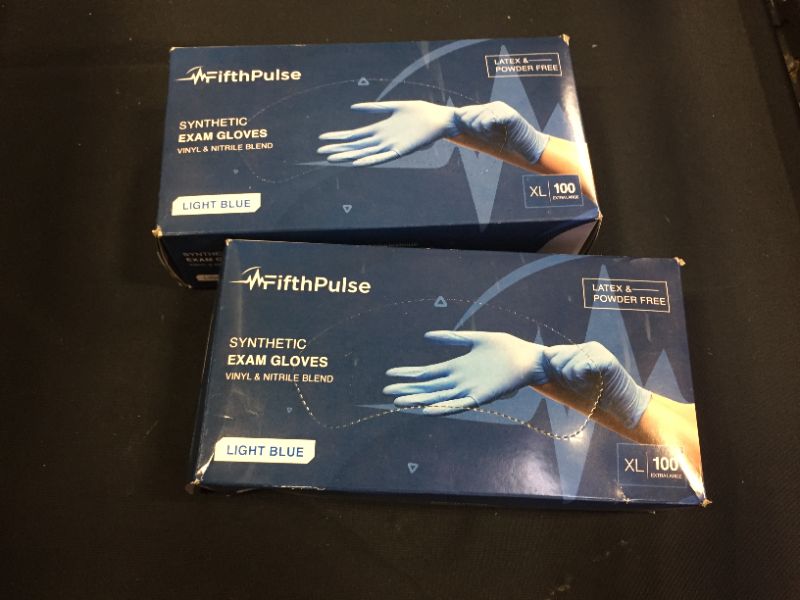 Photo 2 of Blue Disposable Gloves X Large 100 Count - Synthetic Nitrile Medical Exam Gloves - Latex Free, Powder Free - Surgical, Home, Cleaning, and Food Gloves - 3 Mil Thickness 2 pack 
