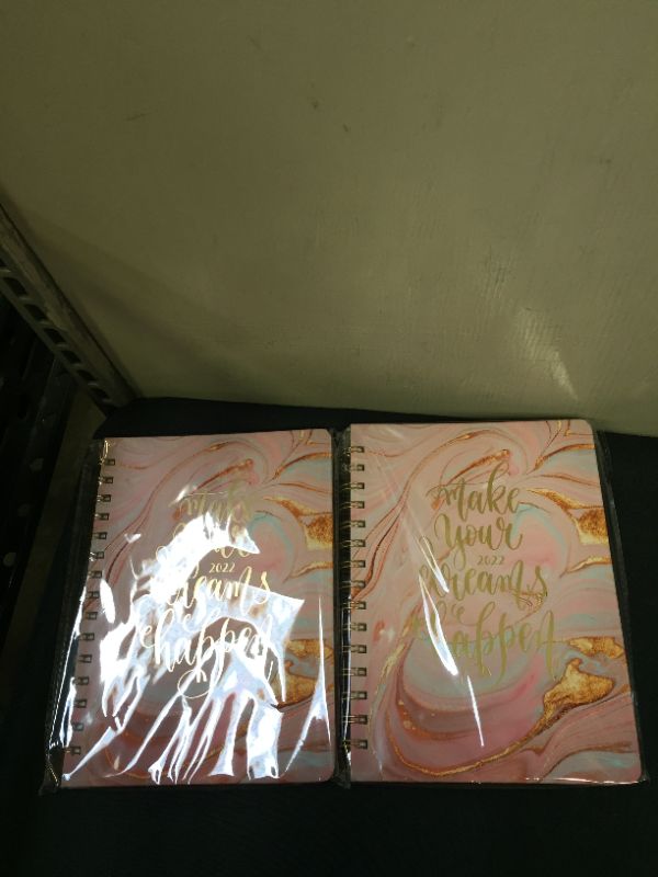 Photo 2 of 2022 Planner - 2022 Weekly & Monthly Planner with Tabs, 6.3" x 8.4", Jan. 2022 - Dec. 2022, Hardcover with Back Pocket + Thick Paper + Twin-Wire Binding - Pink Gilding
2 pack 