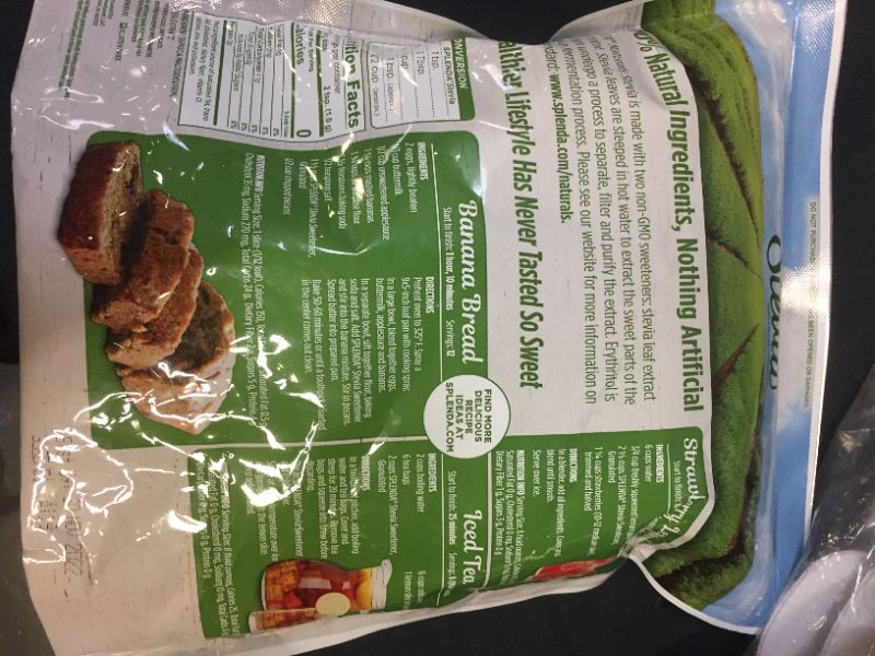 Photo 1 of SPLENDA Naturals Stevia Sweetener for Baking: No Calorie, All Natural Sugar Substitute w/ No Bitter Aftertaste. 7.8 oz. Granulated Resealable Bag BB NOV/30/22