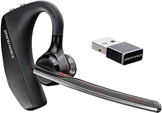 Photo 1 of Plantronics - Voyager 5200 UC (Poly) - Bluetooth Single-Ear (Monaural) Headset - USB-A Compatible to connect to your PC and/or Mac - Works with Teams, Zoom & more - Noise Canceling