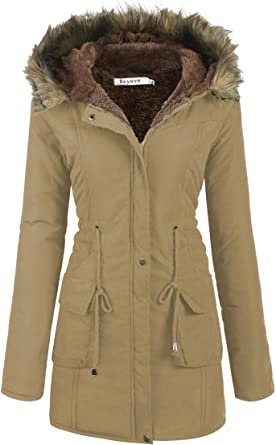 Photo 1 of Beyove Womens Hooded Warm Winter Coats with Faux Fur Lined Outerwear Jacket LARGE 