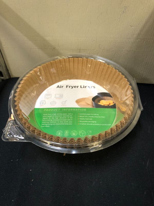 Photo 1 of 100 Pcs Air Fryer Disposable Paper Liners Air Fryer Parchment Paper Liners Air Fryer Liners Basket Non Stick Unperforated Round Parchment Paper for Baking Roasting Microwave (Natural Color,6.3 Inches)
