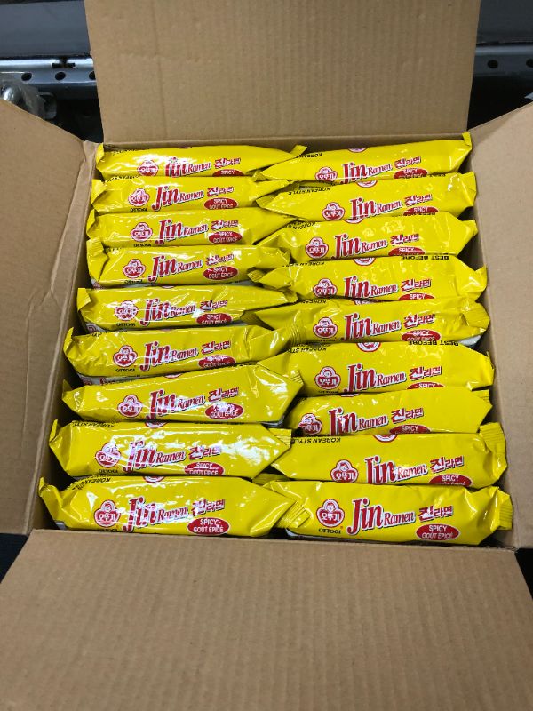 Photo 1 of [OTTOGI] Jin Ramen, Spicy Flavor - Korean Instant Ramen Noodle, Best Tasting Soup Traditional Instant Ramen (120g) -18 Pack - EXP MARCH 08 2022