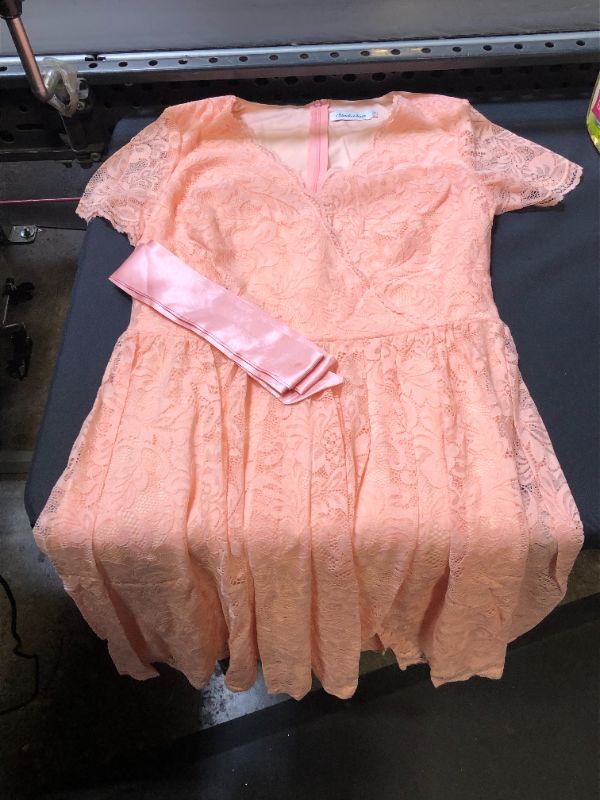 Photo 1 of WOMENS FLORAL LACE DRESS PINK LARGE