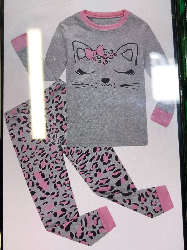 Photo 1 of DOLPHIN&FISH GIRLS COTTON PAJAMAS 2 PC KITTEN GREY/PINK
SIZE 6