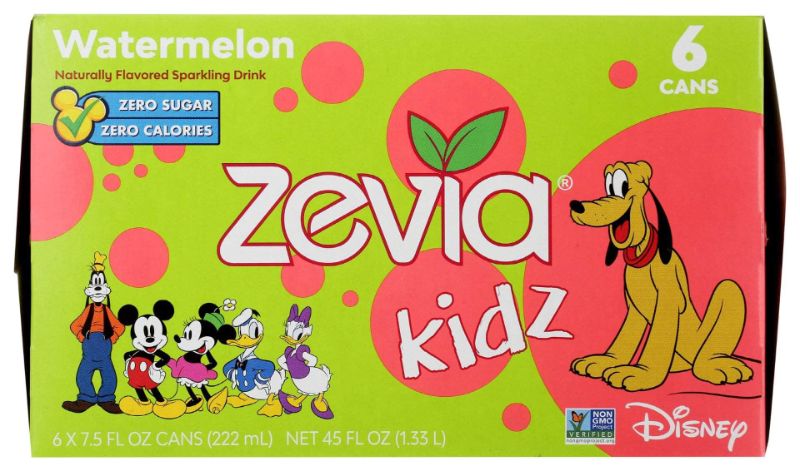 Photo 1 of ZEVIA SODA WATERMELON KIDZ 6PK, 45 FO BB 05/22 2 PACK