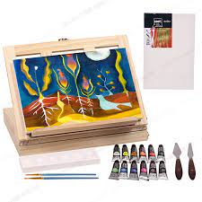 Photo 1 of Art Set with Portable Desktop Easel Box – 19 Pieces
