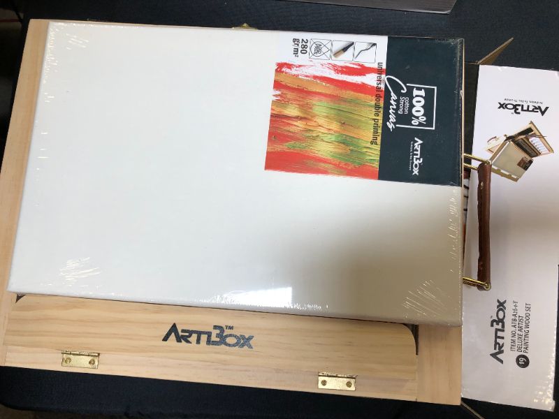 Photo 2 of Art Set with Portable Desktop Easel Box – 19 Pieces
