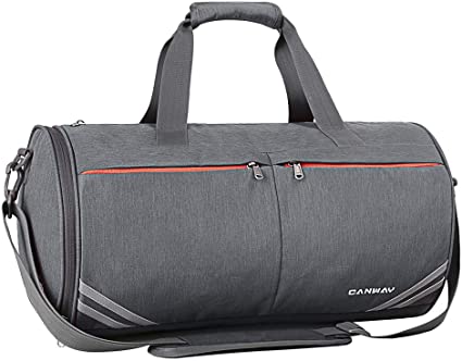 Photo 1 of Sport Gym Bag, Canway 30L Sport Duffel Bag for Men Women, Travel Weekender Bag with with Wet Pocket & Shoes Compartment, Adjustable Shoulder Strap Included, Grey
