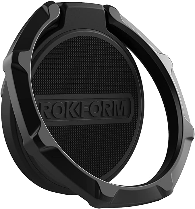 Photo 1 of Rokform - Magnetic Sport Ring Grip and Stand, Thin Metal Cell Phone Ring Holder, Specially Designed for Rokform iPhone & Samsung Twist Lock Cases (Black)
