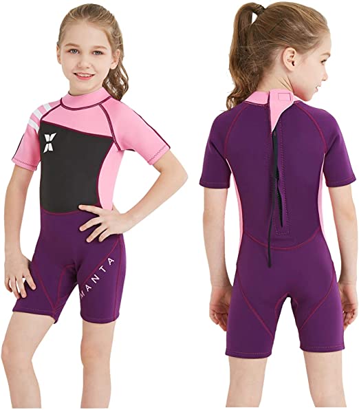 Photo 1 of DIVE & SAIL Kids Wetsuit Shorty, 2.5mm Neoprene Thermal Swimsuit, Youth Boys and Girls Wet Suits for Snorkel Diving, Full Suit and Shorty Swimsuit Medium