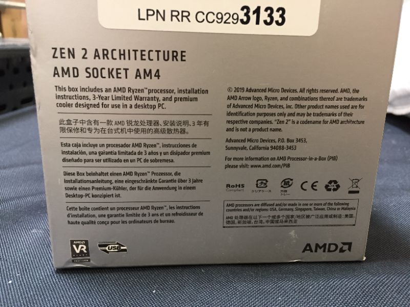 Photo 3 of AMD Ryzen 5 3600 6-Core, 12-Thread Unlocked Desktop Processor with Wraith Stealth Cooler FACTORY SEALED