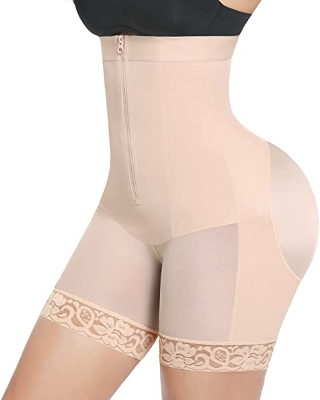 Photo 1 of FeelinGirl Shapewear for Women Tummy Control Hight Waist Body Shaper Shorts Butt Lifter Thigh Slimmer Faja Large Beige