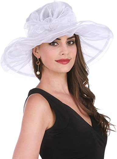 Photo 1 of SAFERIN Women's Organza Church Kentucky Derby Fascinator Bridal Tea Party Wedding Hat
