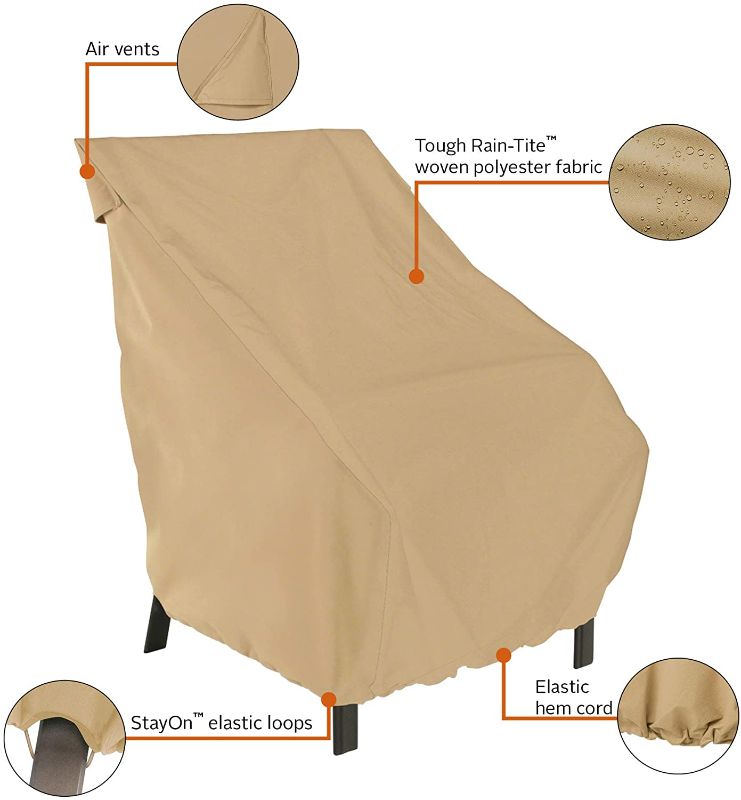 Photo 1 of Classic Accessories Terrazzo Water-Resistant 26 Inch High Back Patio Chair Cover, Outdoor Chair Covers Fits high back patio chairs 26"L x 25"D x 34"H
