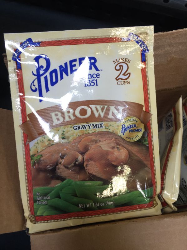 Photo 3 of 12 PACK) Pioneer Brand Brown Gravy Mix, 1.61 Oz
EXP 01/01/2024