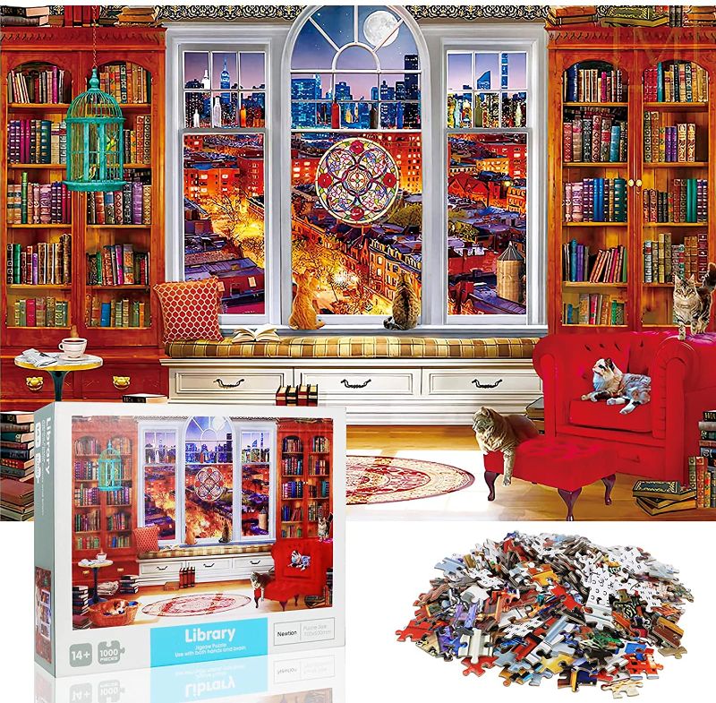 Photo 1 of Newtion 1000 PCS 30" x 20" Jigsaw Puzzles for Kids Adult -Library Puzzle,Educational Intellectual Decompressing Fun Game